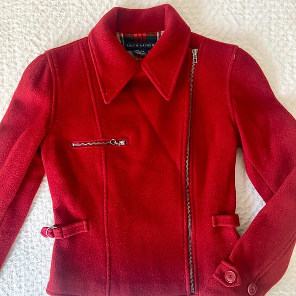 Ralph Lauren Blue Label Red Wool Jacket. Size 2. - Picture 9 of 10